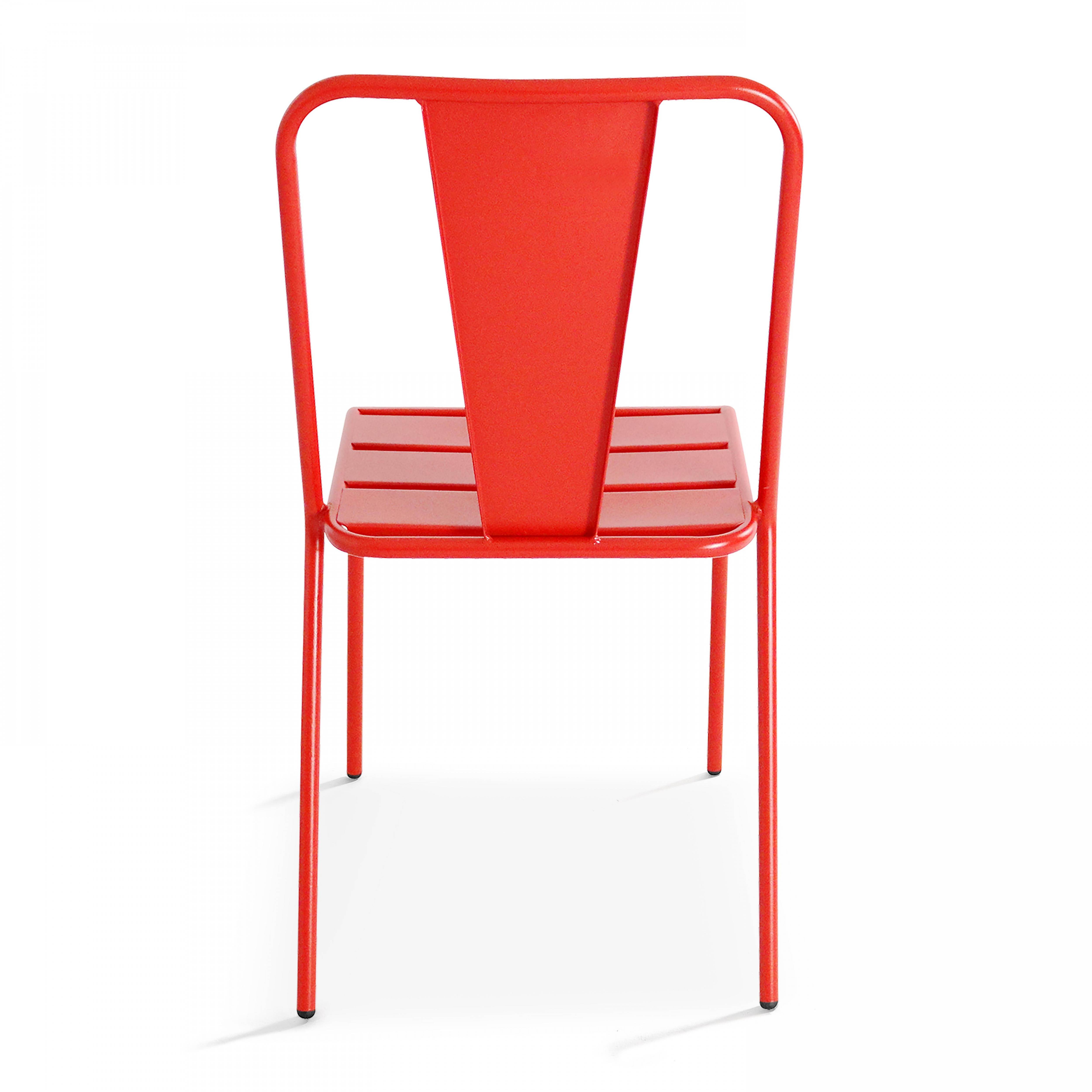 Oviala - Chaise de jardin en métal rouge Dieppe - Oviala - Imagen 4
