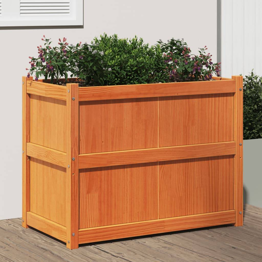 ComfortXL - Jardinière Haute Surélevée Pin Massif Cire Marron 90x50x70cm – ComfortXL Outdoor Living - Image 1
