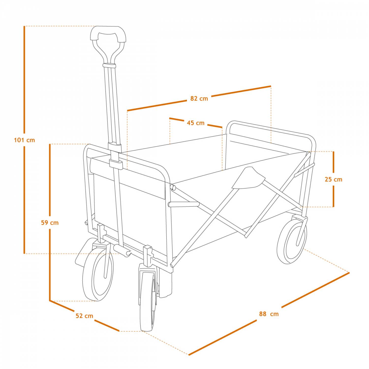 Chariot de transport, remorque de jardin pliable à roulettes - 90 Kg - Gris - Linxor - Image 2