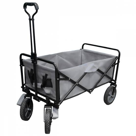 Chariot de transport, remorque de jardin pliable à roulettes - 90 Kg - Gris - Linxor - Image 1