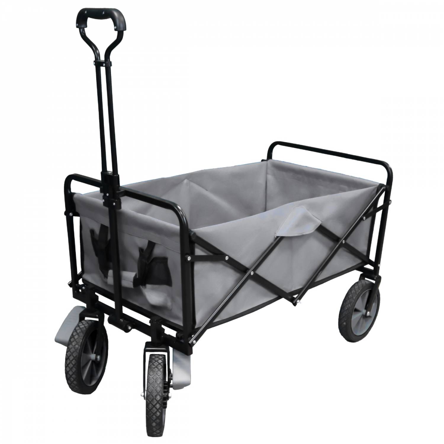 Chariot de transport, remorque de jardin pliable à roulettes - 90 Kg - Gris - Linxor