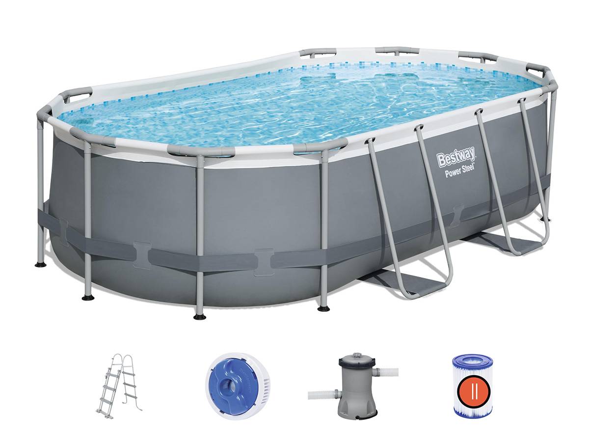 Bestway - Piscine tubulaire Power Steel ovale 4,27 x 2,50 x 1,00 m - Bestway - Imagen 4