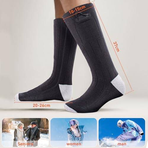 Chaussettes Chauffantes Rechargeables Contrôlées Par App - 5V 5000mAh Pour Homme Et Femme, Idéales Ski Et Extérieur