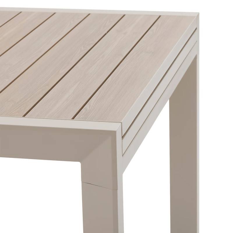 Hesperide - Table de jardin extensible coulissante "Évasion" effet bois lin & argile 10 places  lates en aluminium - Hespéride - Image 9