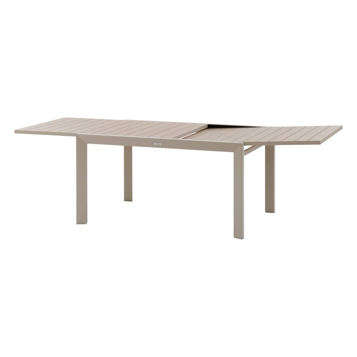 Hesperide - Table de jardin extensible coulissante "Évasion" effet bois lin & argile 10 places lates en aluminium - Hespéride - Image 5