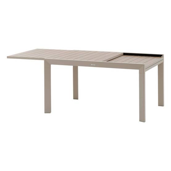Hesperide - Table de jardin extensible coulissante "Évasion" effet bois lin & argile 10 places lates en aluminium - Hespéride - Image 4