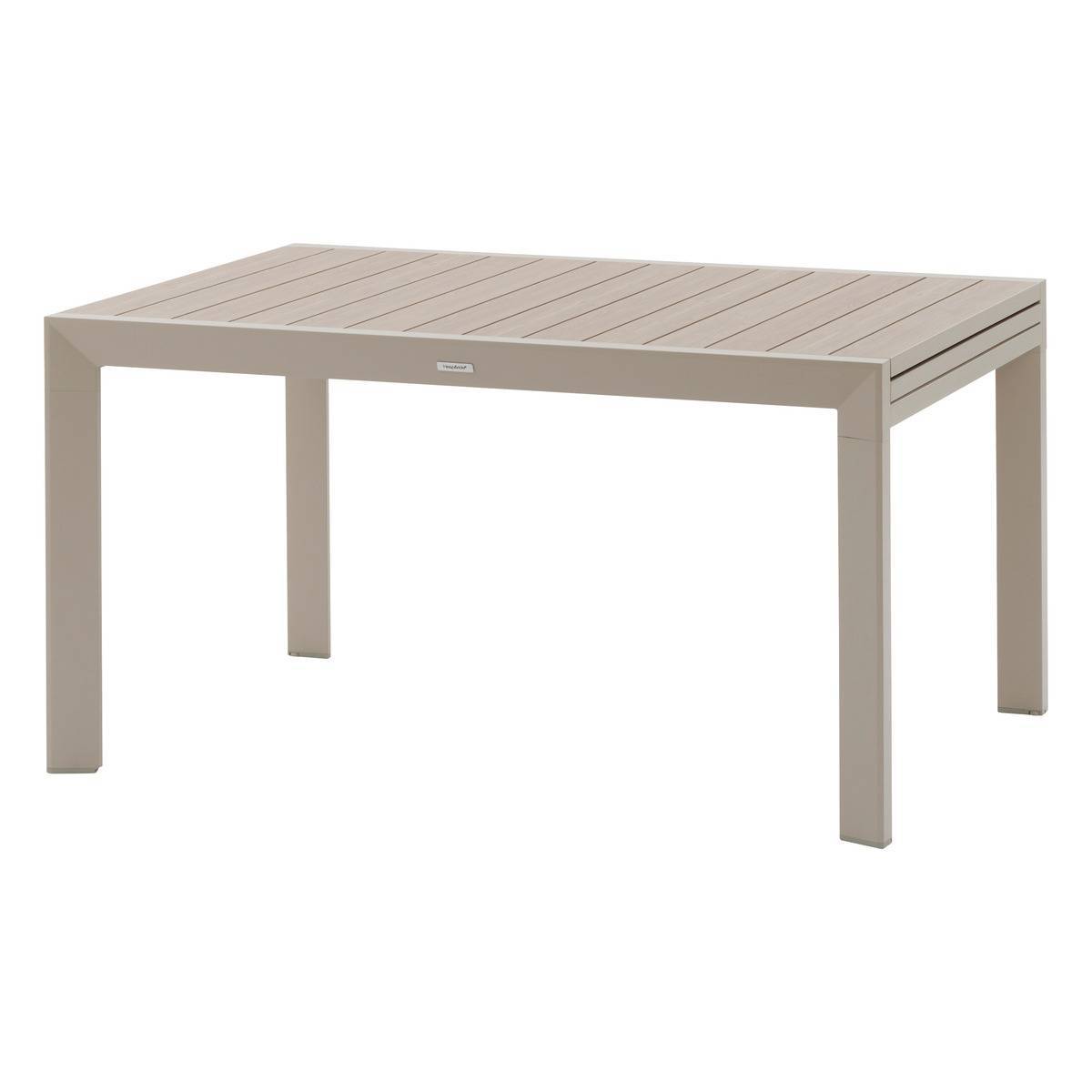Hesperide - Table de jardin extensible coulissante "Évasion" effet bois lin & argile 10 places  lates en aluminium - Hespéride - Image 2