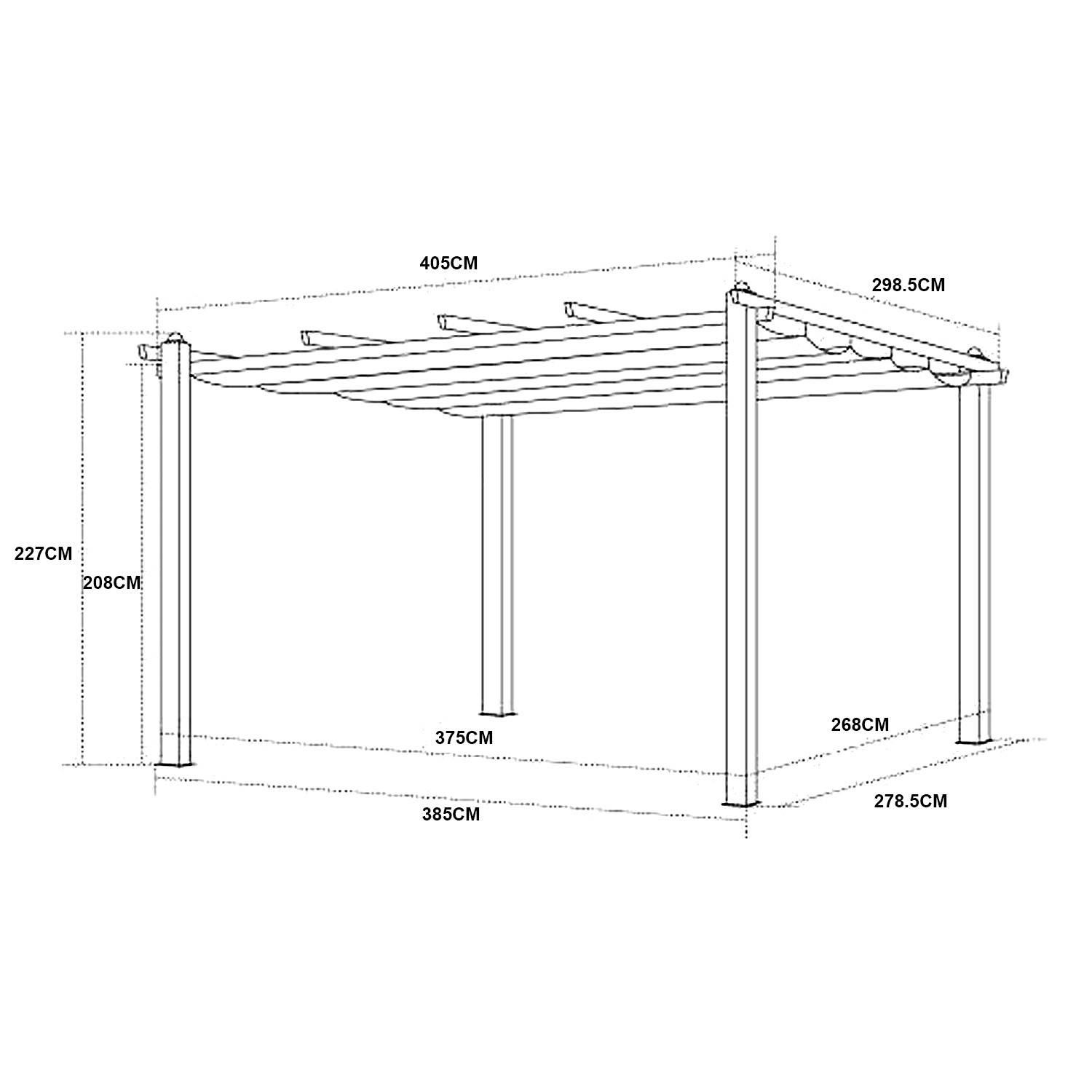 Autre - Tonnelle/Pergola aluminium 3x4m toile coulissante rétractable - Gris - HERO XL - Imagen 9
