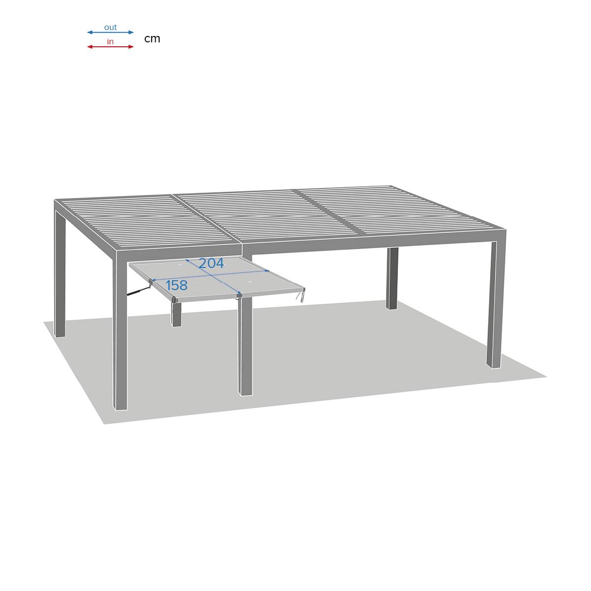 Hesperide - Auvent petit modèle pour pergola bioclimatique "Majaé" 3,6x3,6m - Hespéride - Image 5