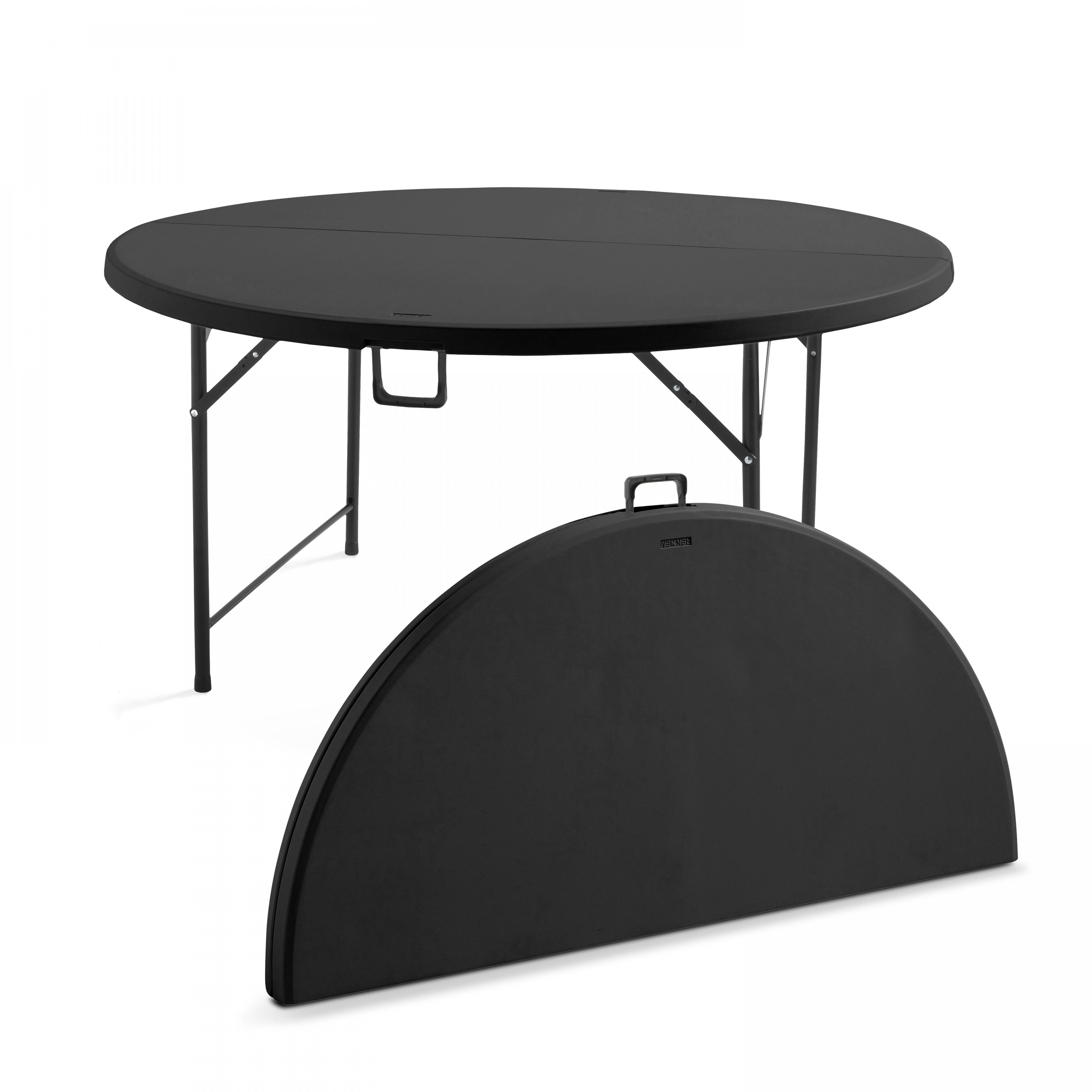 Oviala - Table pliante ronde 8 personnes noire REKKEM - Oviala - Image 1