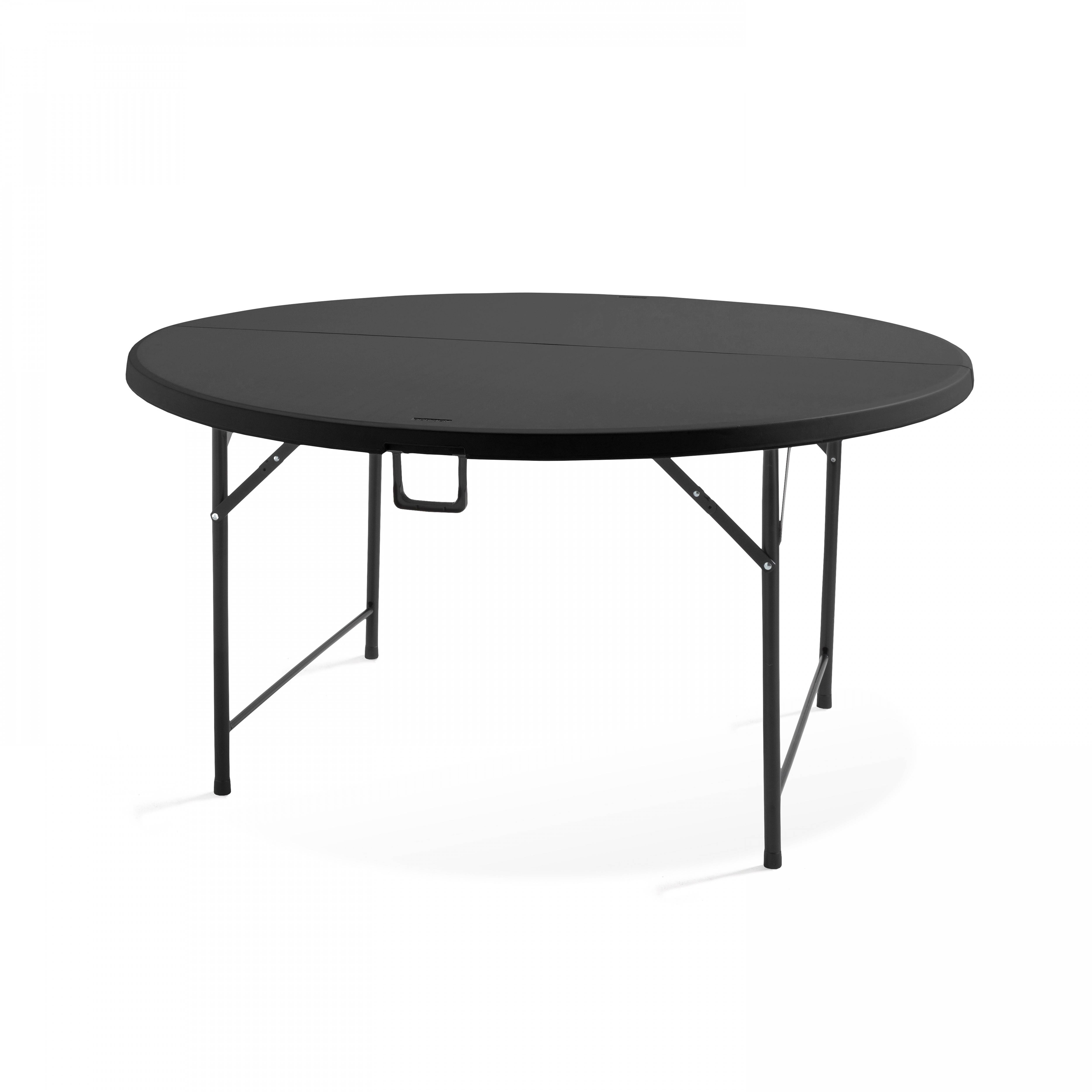 Oviala - Table pliante ronde 8 personnes noire REKKEM - Oviala - Image 3