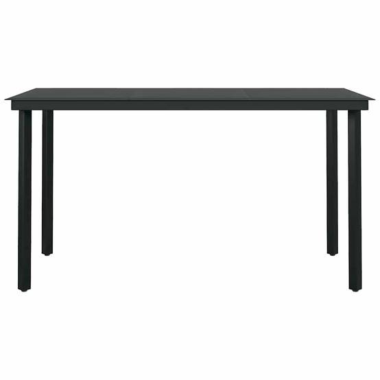 Salon de Jardin 4 Personnes Résine Tressée Noire Table Repas 140cm pour Extérieur – ComfortXL Outdoor Living - Image 7
