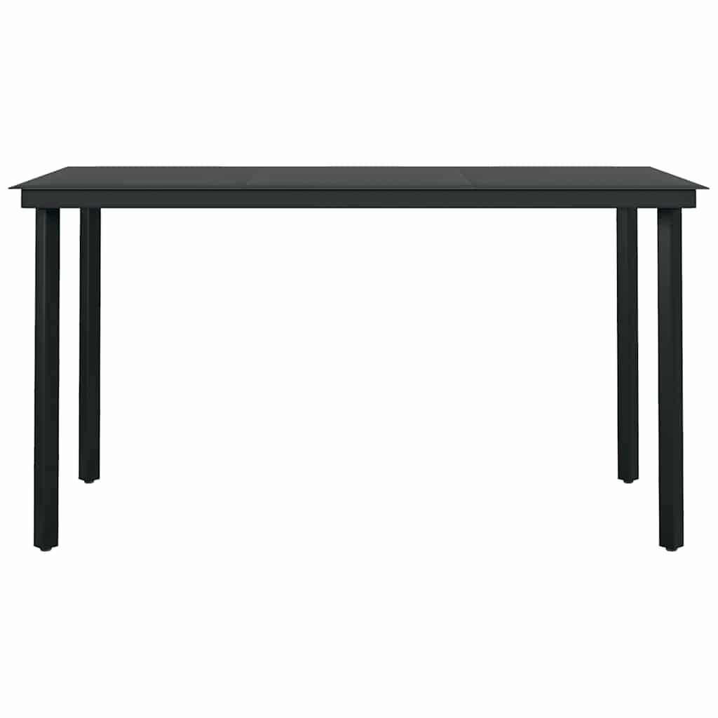 Salon de Jardin 4 Personnes Résine Tressée Noire Table Repas 140cm pour Extérieur – ComfortXL Outdoor Living - Image 7
