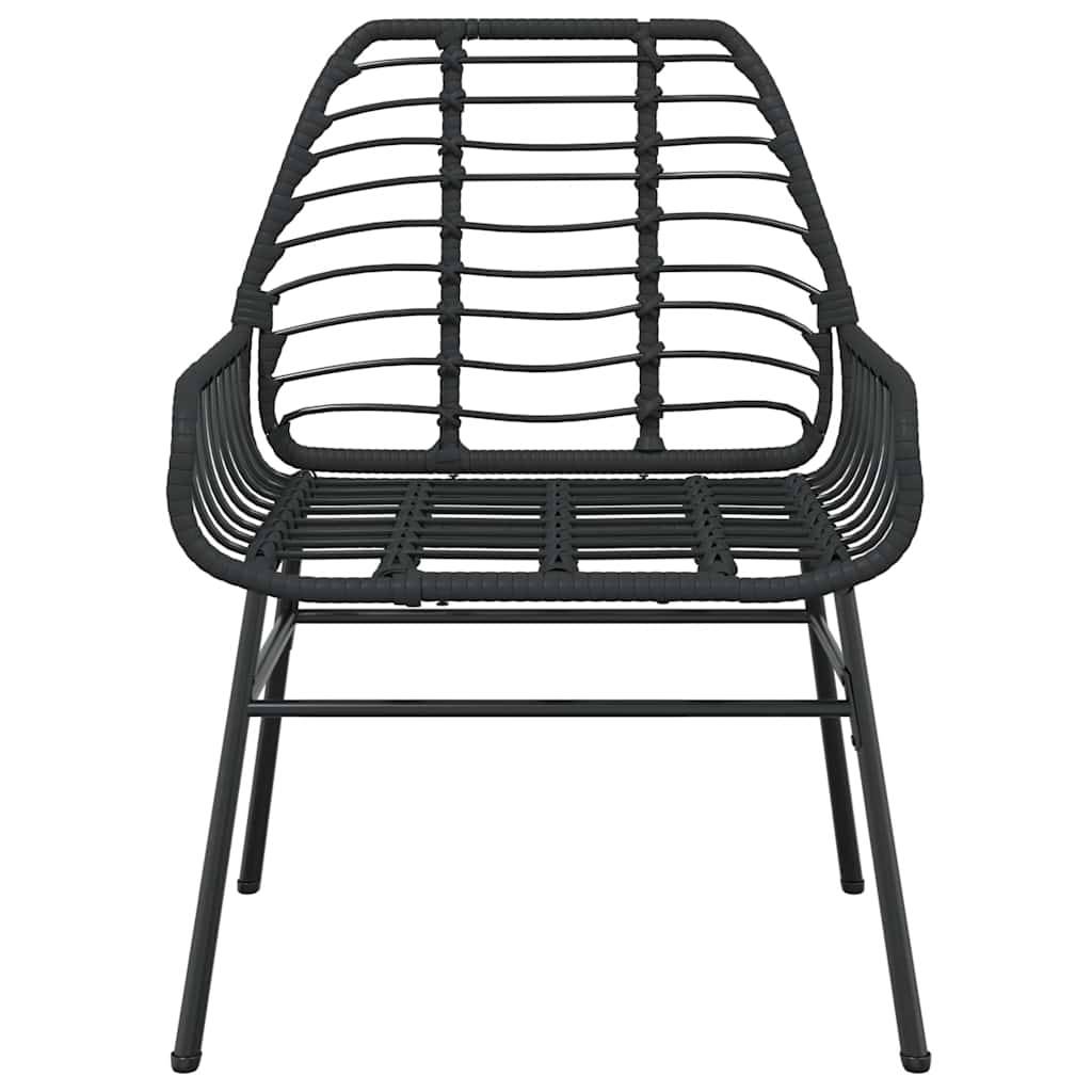 Salon de Jardin 4 Personnes Résine Tressée Noire Table Repas 140cm pour Extérieur – ComfortXL Outdoor Living - Image 6