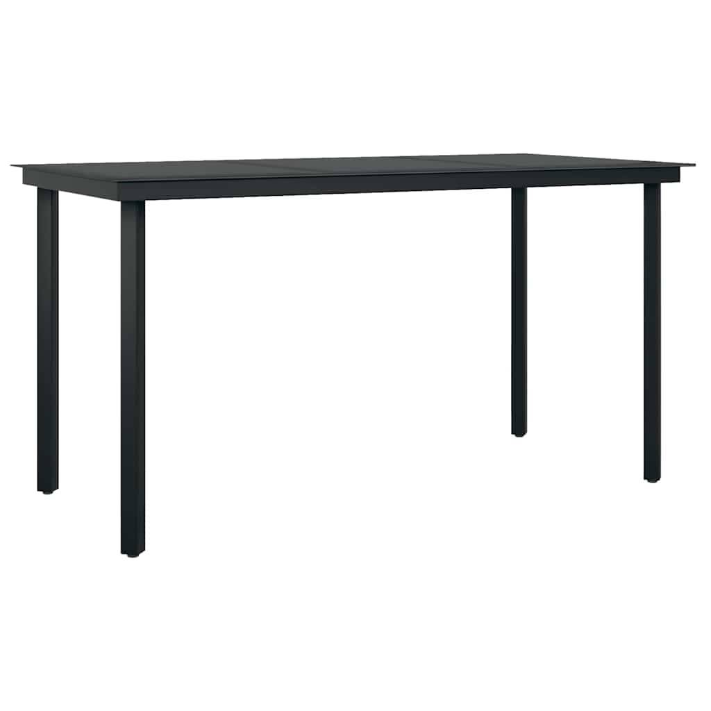 Salon de Jardin 4 Personnes Résine Tressée Noire Table Repas 140cm pour Extérieur – ComfortXL Outdoor Living - Image 5