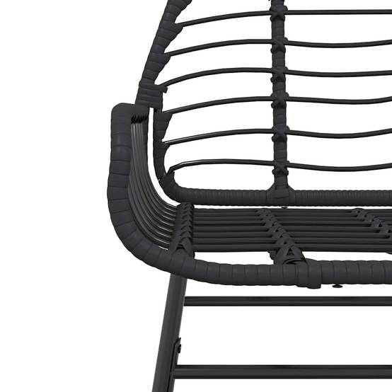 Salon de Jardin 4 Personnes Résine Tressée Noire Table Repas 140cm pour Extérieur – ComfortXL Outdoor Living - Image 8