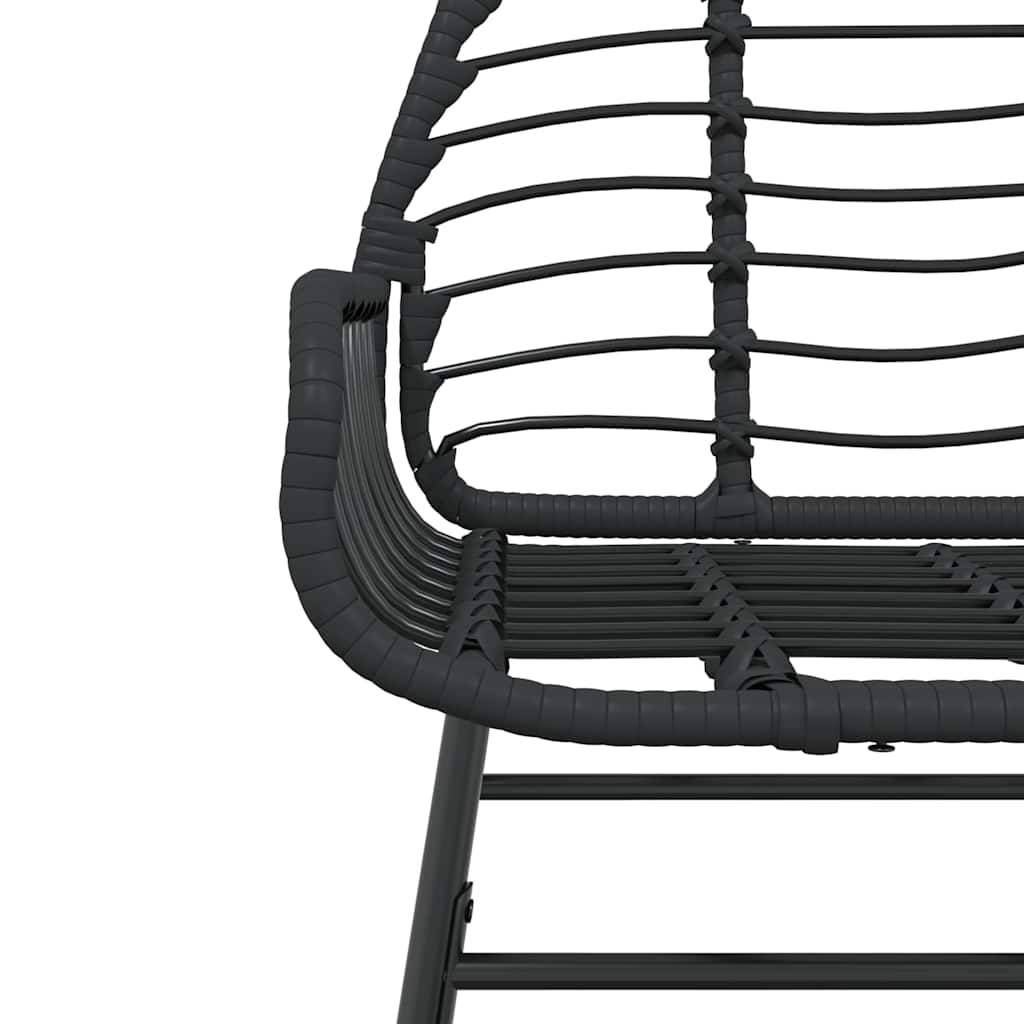 Salon de Jardin 4 Personnes Résine Tressée Noire Table Repas 140cm pour Extérieur – ComfortXL Outdoor Living - Image 8