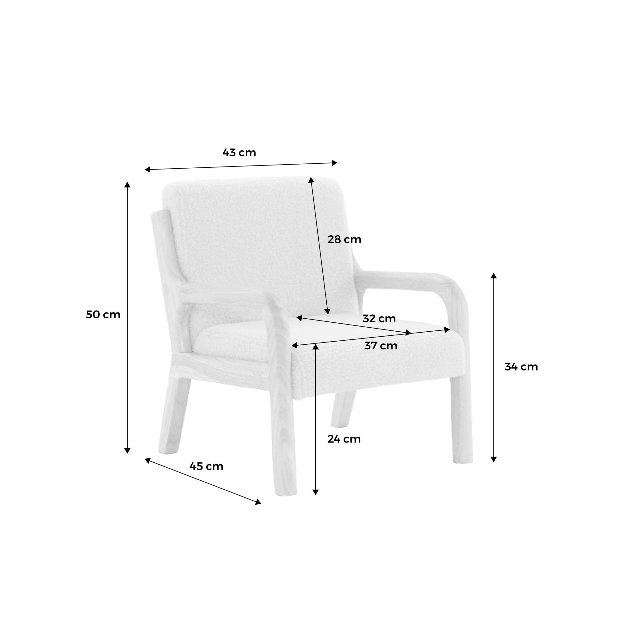 sweeek - Fauteuil scandinave enfant en bois et tissu bouclette gris souris | sweeek - Image 4