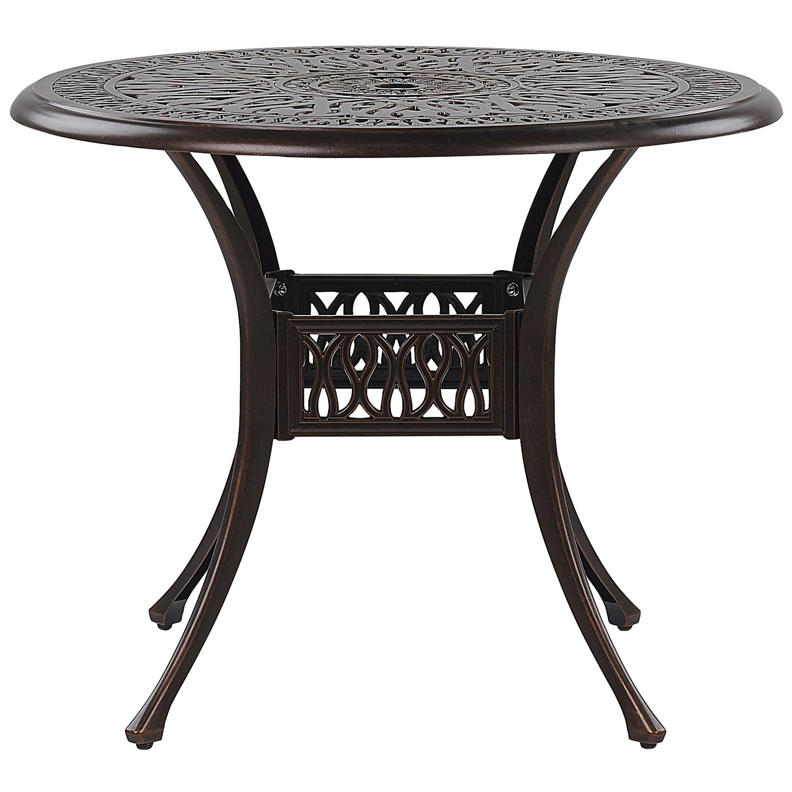 Beliani - Table ronde, 4 Personnes Aluminium Marron foncé ANCONA - 90x90x72- Beliani - Image 2