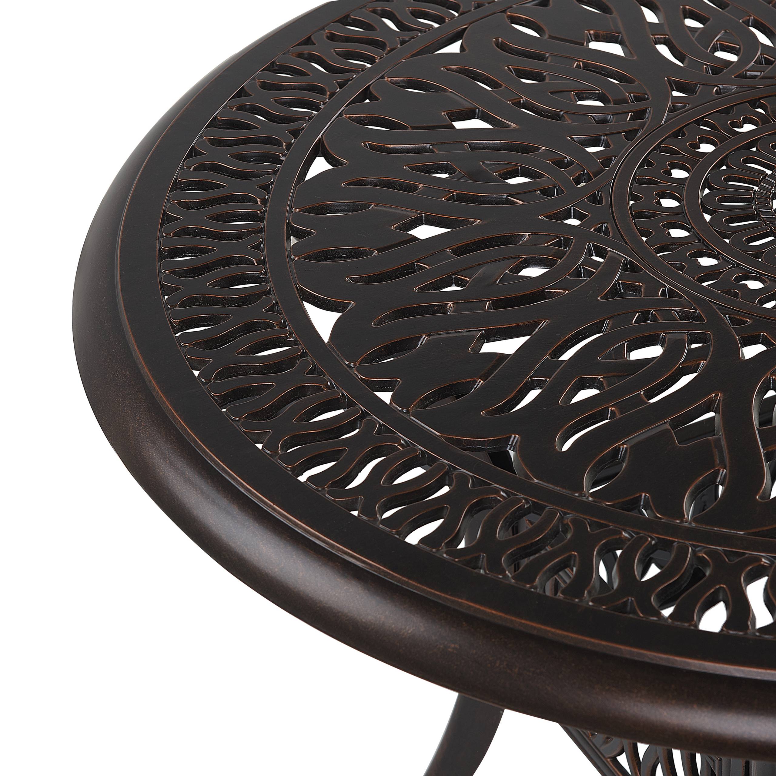 Table ronde, 4 Personnes Aluminium Marron foncé ANCONA - Beliani - Image 4