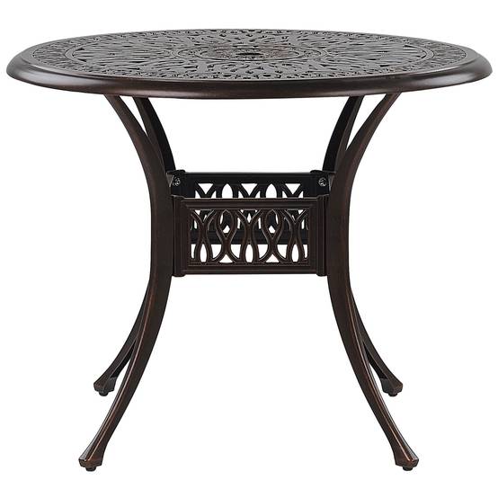 Table ronde, 4 Personnes Aluminium Marron foncé ANCONA - Beliani - Image 1
