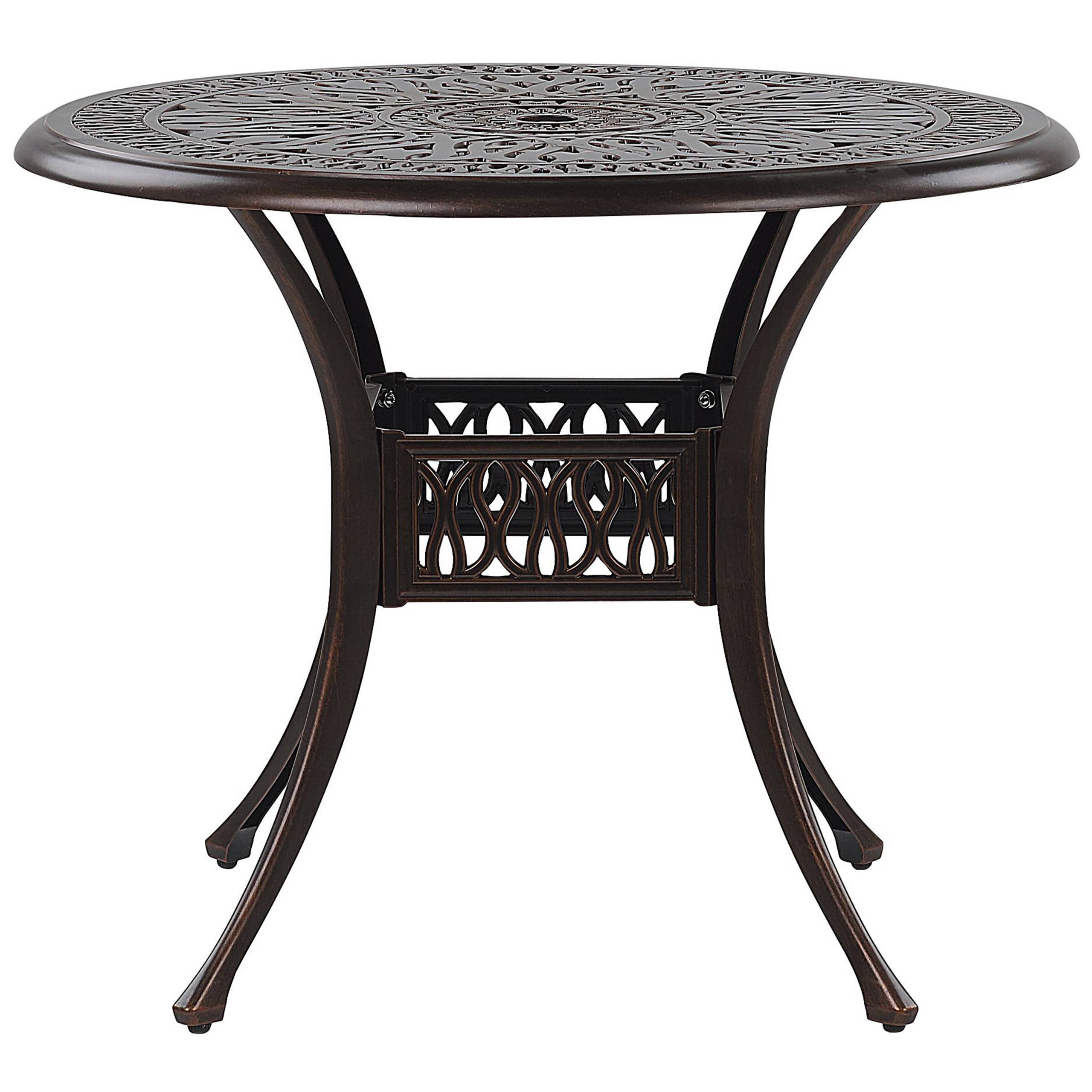 Table ronde, 4 Personnes Aluminium Marron foncé ANCONA - Beliani - Image 1