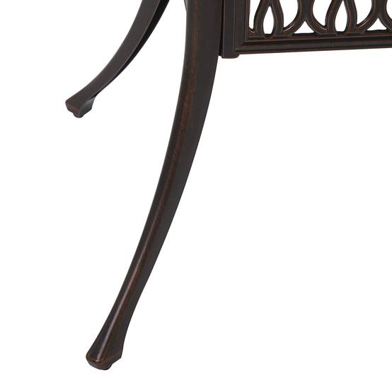 Table ronde, 4 Personnes Aluminium Marron foncé ANCONA - Beliani - Image 3