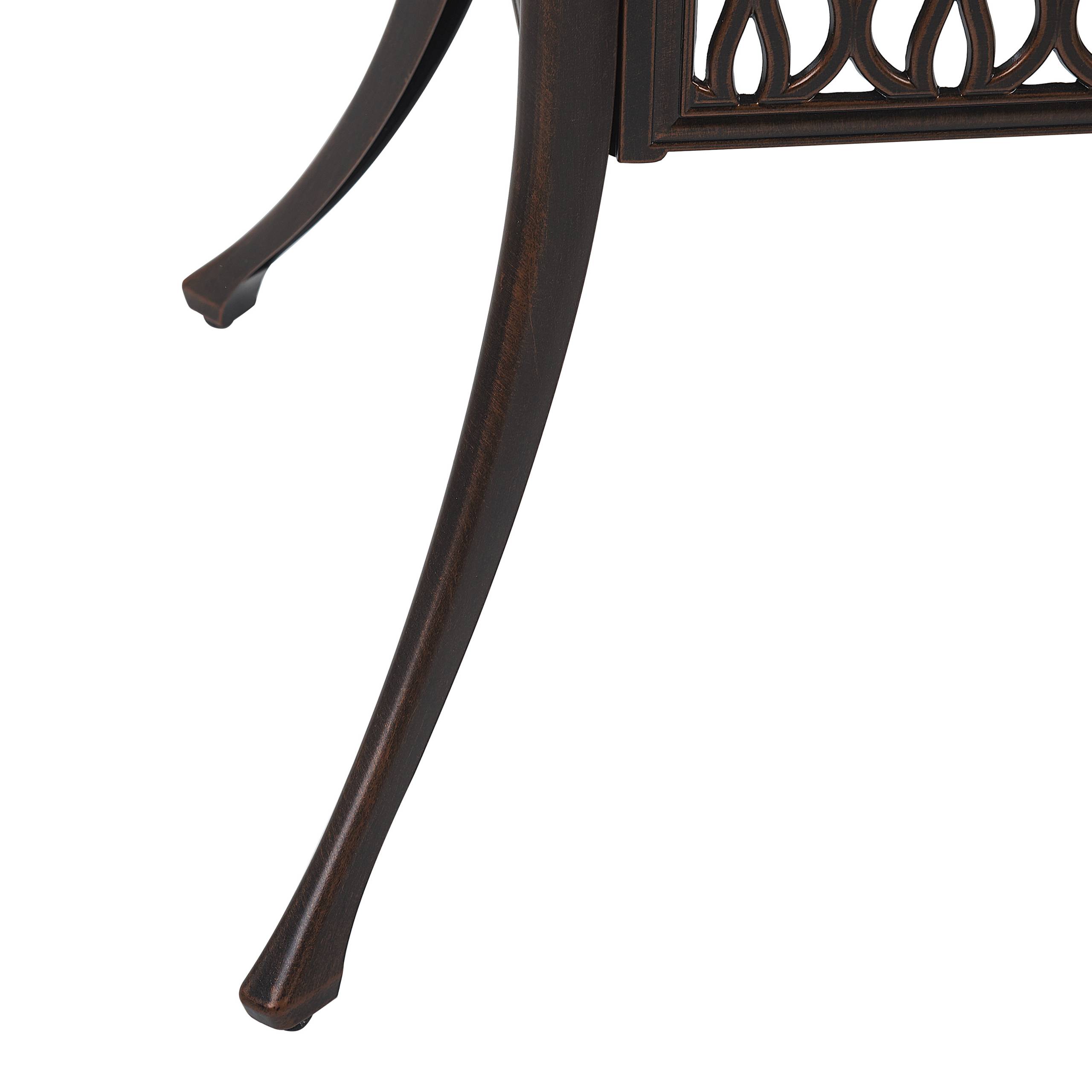 Table ronde, 4 Personnes Aluminium Marron foncé ANCONA - Beliani - Image 3