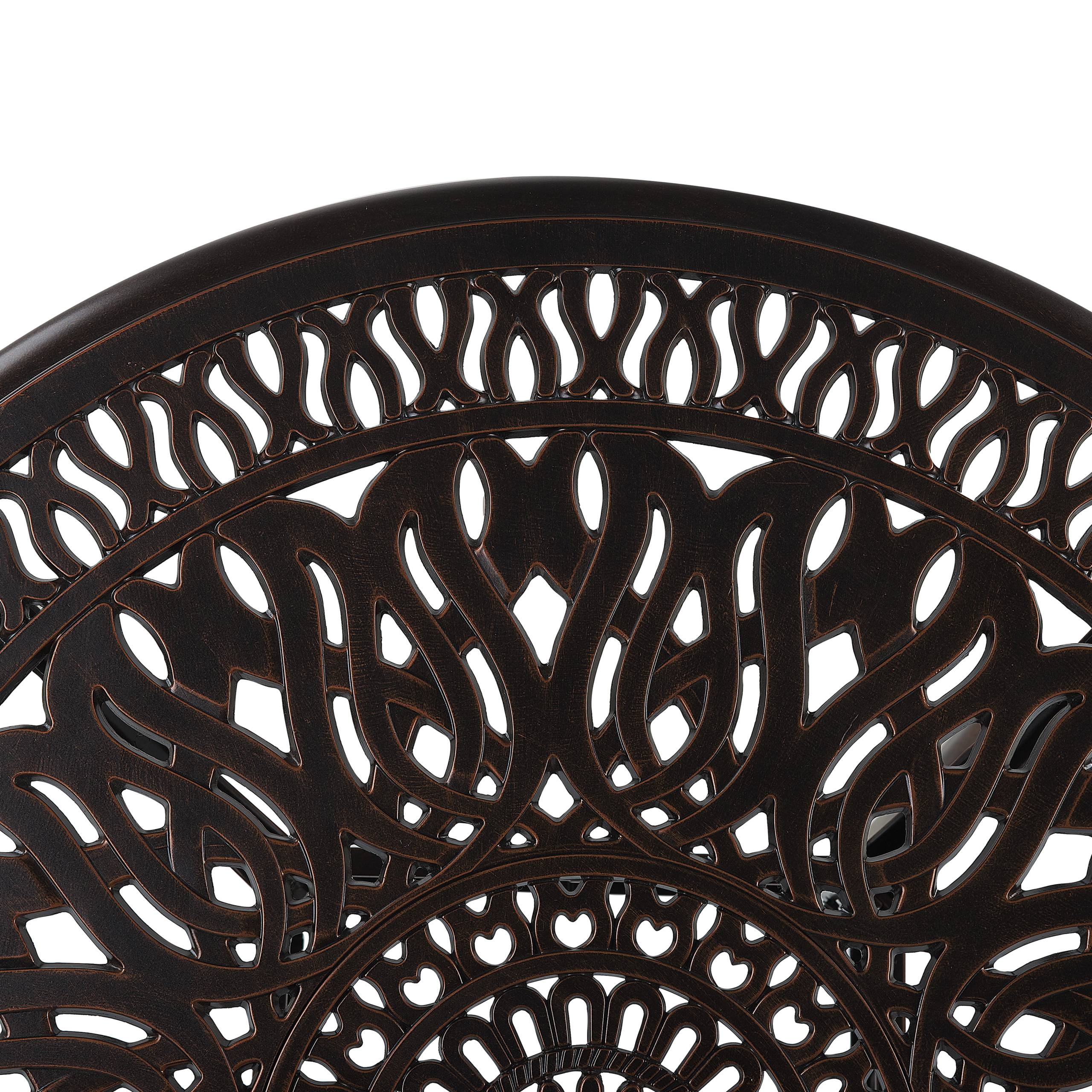 Beliani - Table ronde, 4 Personnes Aluminium Marron foncé ANCONA - 90x90x72- Beliani - Image 6