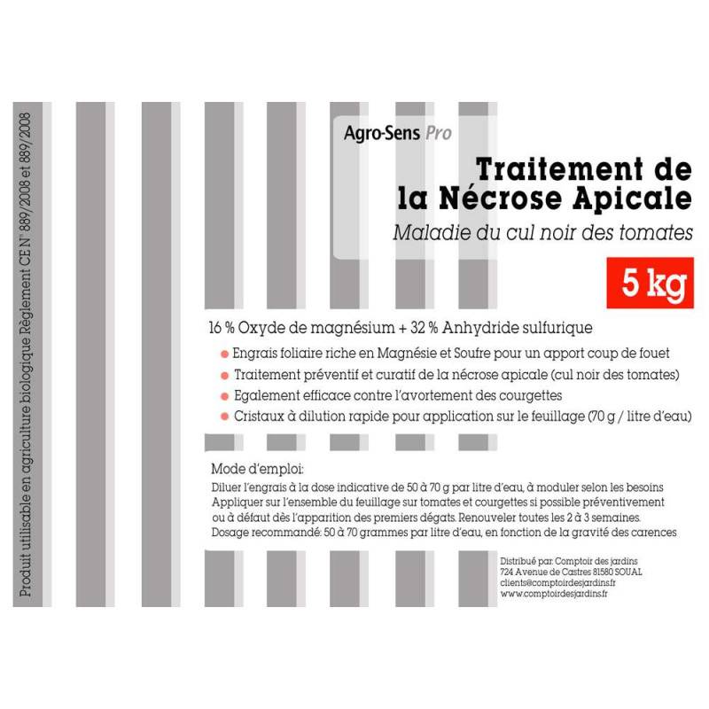 Traitement de la nécrose apicale ou cul noir des tomates - Agro Sens - Seau 5 kg - Image 4