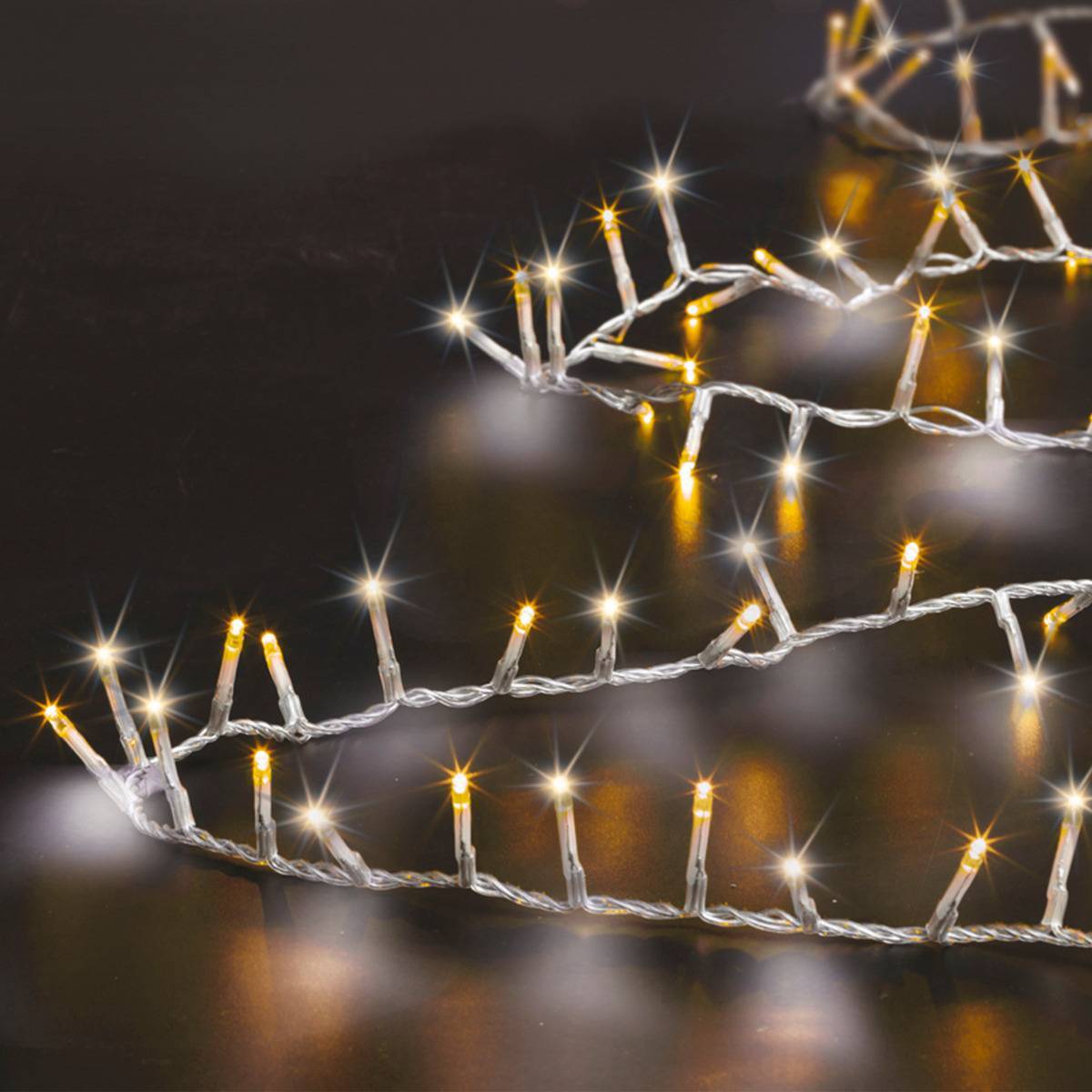Fééric Lights & Christmas - Guirlande cluster lumineuse LED 50m extérieur blanc froid blanc chaud fil transparent FEERIC LIGHTS & CHRISTMAS - Imagen 1