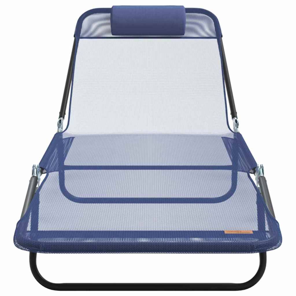 Vidaxl - Chaise longue pliante Bleu marine 182 x 55 x 85,5 cm Textilène vidaXL 42003154 - Image 5