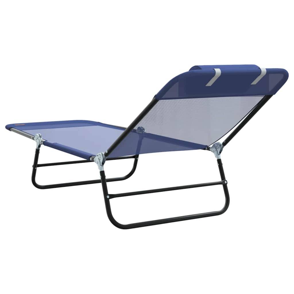 Vidaxl - Chaise longue pliante Bleu marine 182 x 55 x 85,5 cm Textilène vidaXL 42003154 - Image 7