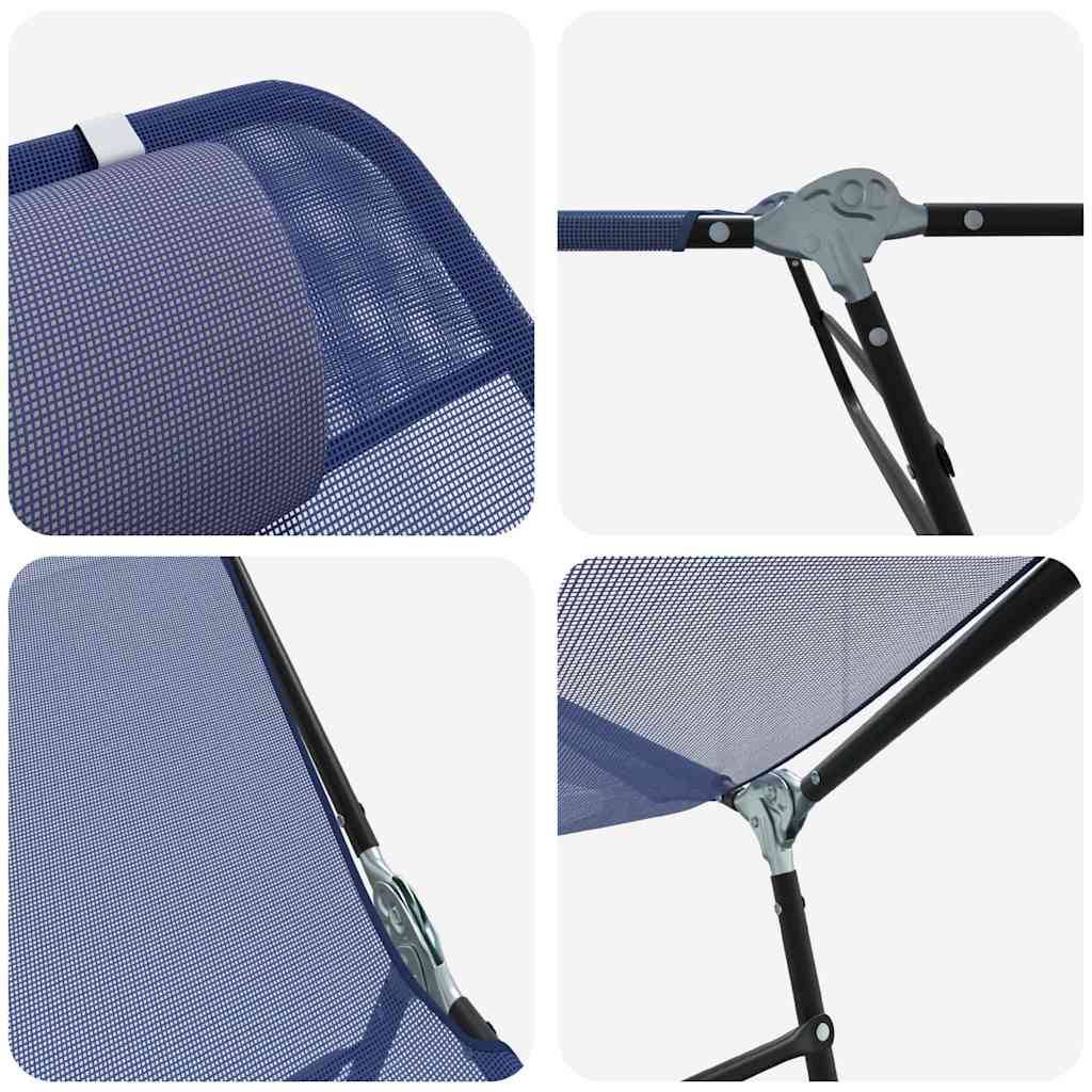 Vidaxl - Chaise longue pliante Bleu marine 182 x 55 x 85,5 cm Textilène vidaXL 42003154 - Image 8