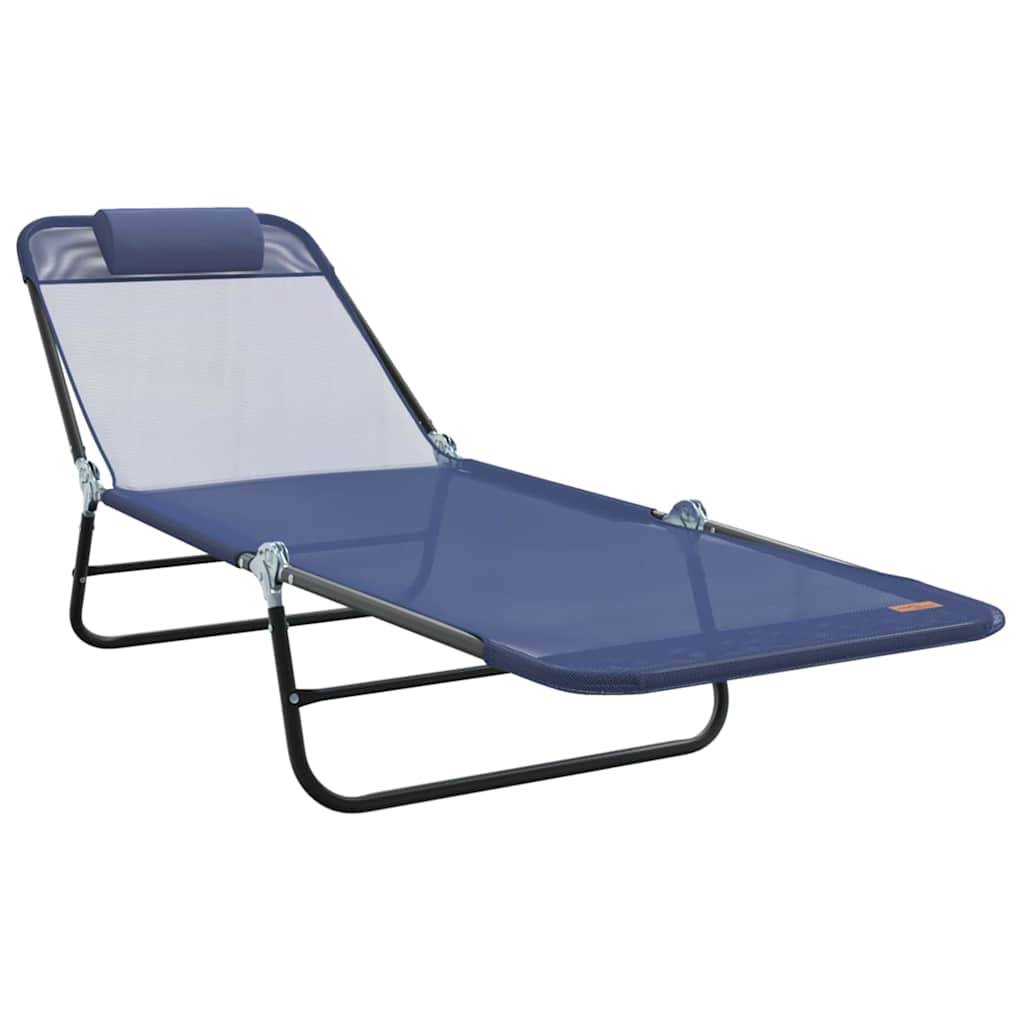 Vidaxl - Chaise longue pliante Bleu marine 182 x 55 x 85,5 cm Textilène vidaXL 42003154 - Image 2