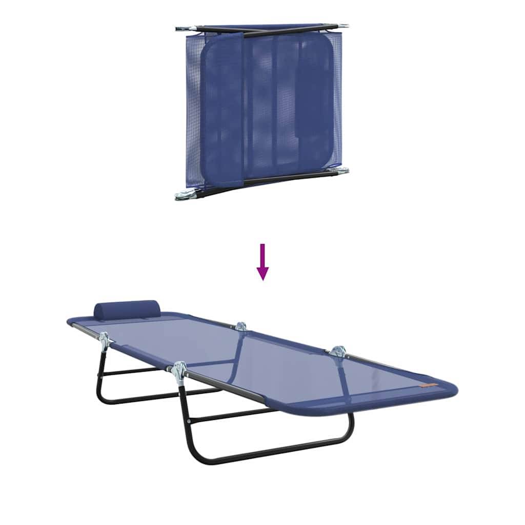 Vidaxl - Chaise longue pliante Bleu marine 182 x 55 x 85,5 cm Textilène vidaXL 42003154 - Image 9