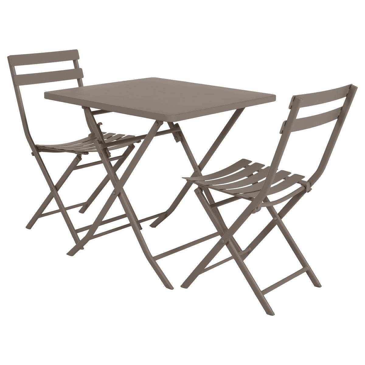 Hesperide - Table de jardin pliante carrée "Greensboro" tonka 2 places en acier traité époxy Hespéride - Imagen 3