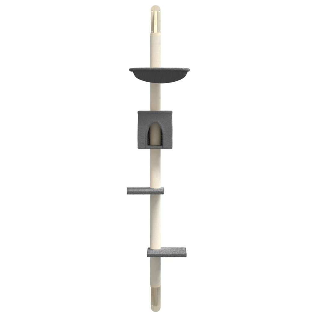 Arbre à chat mural - Arbre à grimper pour chat - Tour à chat avec griffoir gris foncé 187 cm - Image 4
