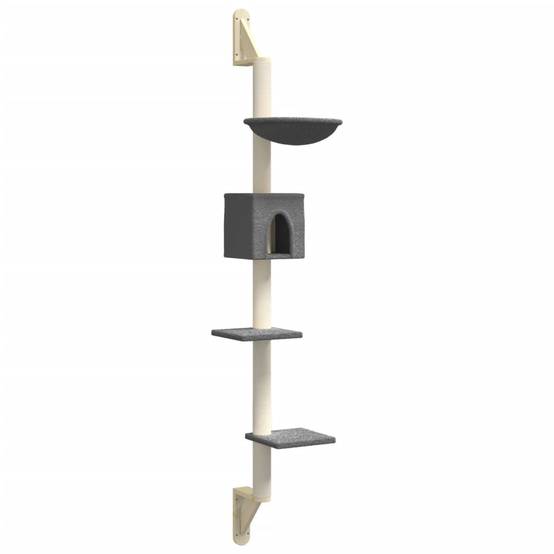 Arbre à chat mural - Arbre à grimper pour chat - Tour à chat avec griffoir gris foncé 187 cm - Image 1