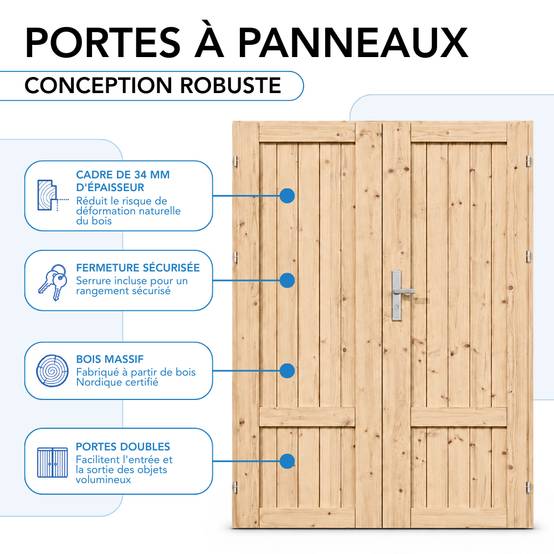 Timbela - Abri de jardin en bois sans plancher - 4.33 m² / 226x236xH218 cm - 19 mm d’épaisseur - Timbela M369F1 - Image 10