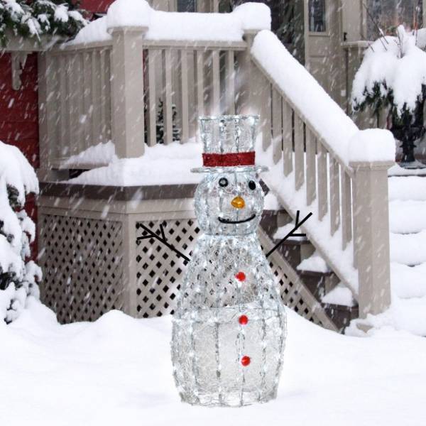 Lotti - Bonhomme de neige lumineux 3D H90cm 180 LED blanc froid 8 jeux lumières IP44 SMART Connect 31V Lotti - Imagen 2