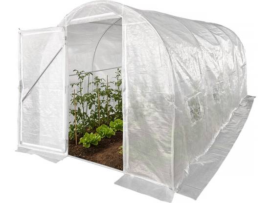 Habitat Et Jardin - Serre Tunelle De Jardin Avec Porte 4,5 X 2 M "mimosa" - 9 M² - 180g - Blanc -habitat Et Jardin - Image 1