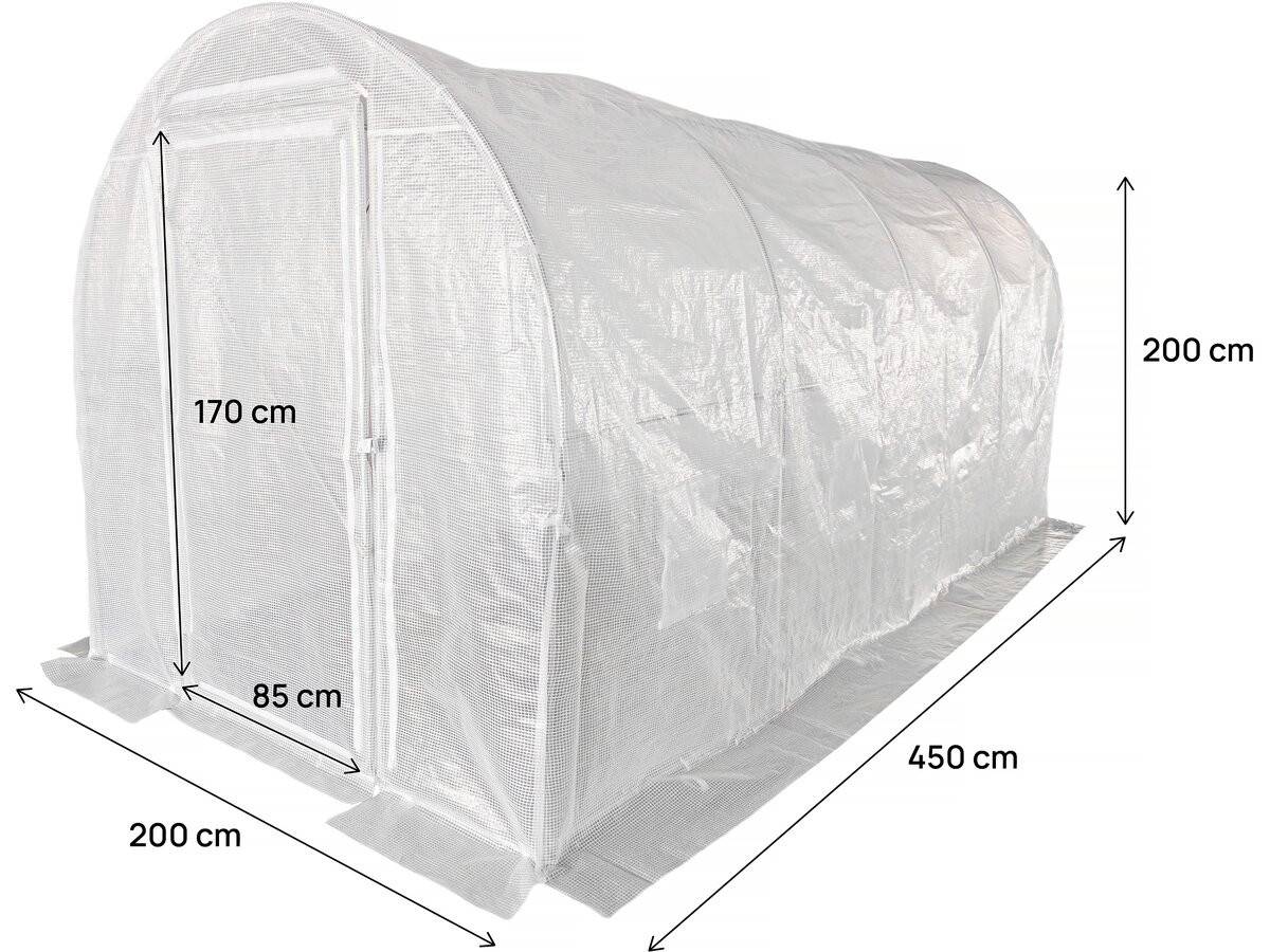 Habitat Et Jardin - Serre Tunelle De Jardin Avec Porte 4,5 X 2 M "mimosa" - 9 M² - 180g - Blanc -habitat Et Jardin - Image 4
