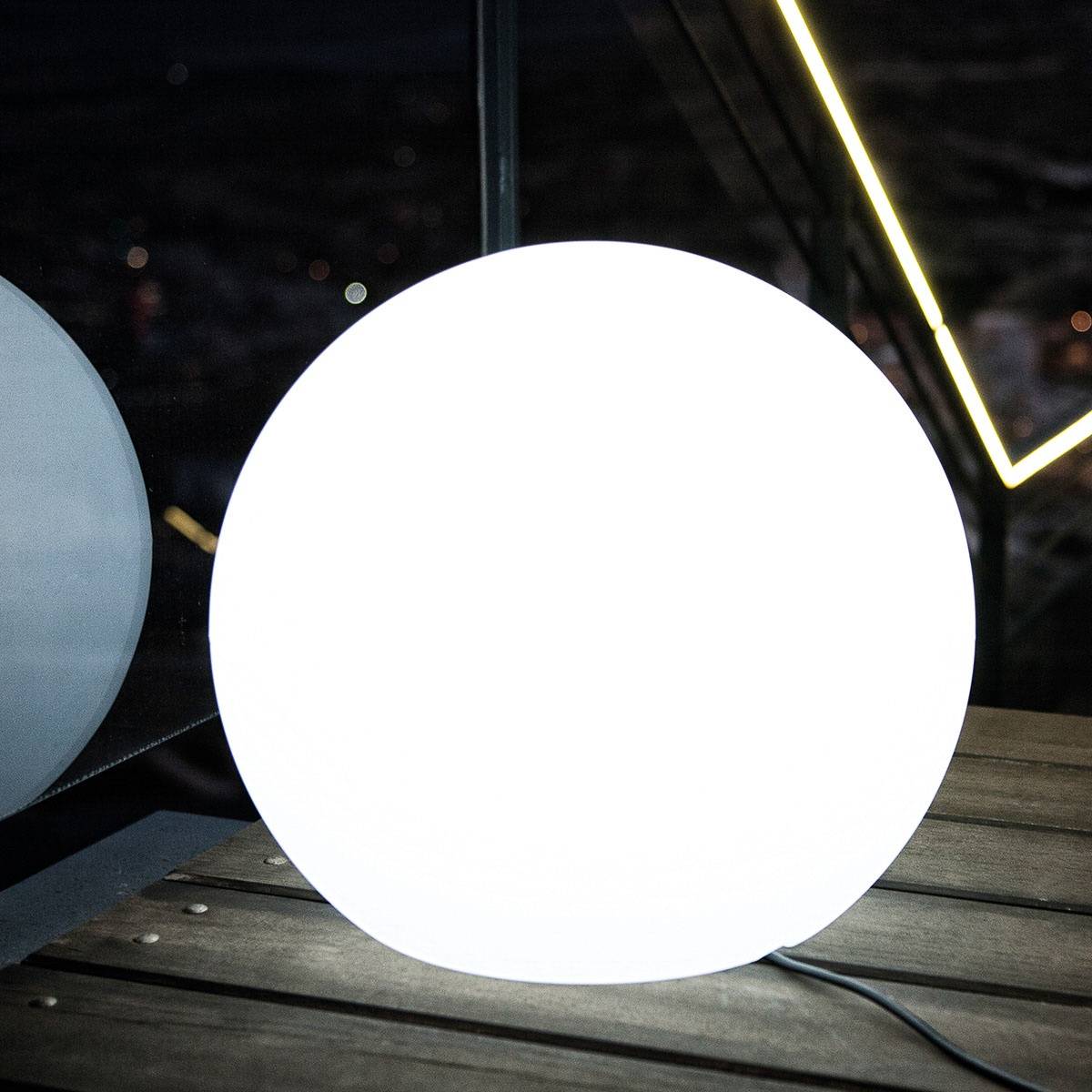 Boule lumineuse décorative 40 cm très résistante. Câble avec lumière LED blanc froid. Fabriqué en Espagne. BULY - Imagen 2