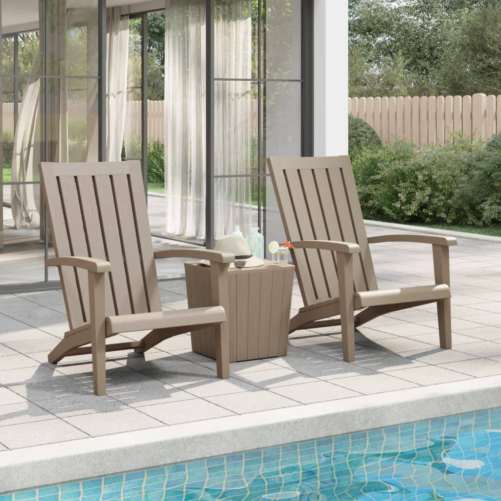 Chaises de jardin Adirondack marron clair PP 63 x 85 x 93 cm (lot de 2) - PANGIVO - Image 1