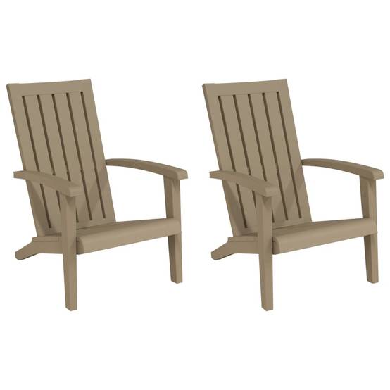 Chaises de jardin Adirondack marron clair PP 63 x 85 x 93 cm (lot de 2) - PANGIVO - Image 2