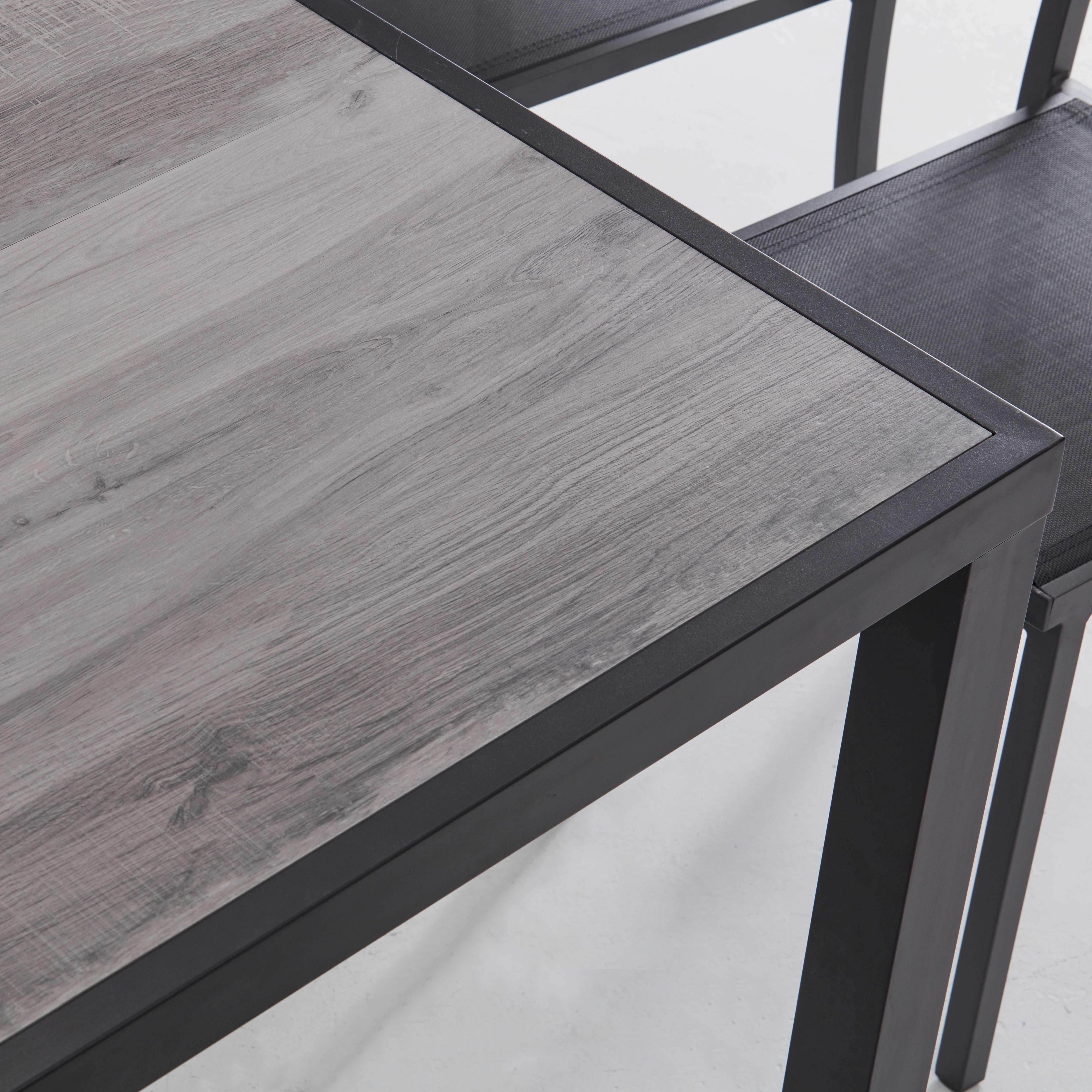 Oviala - Ensemble table de jardin et 8 fauteuils effet bois grisé Tivoli - Oviala - Imagen 4