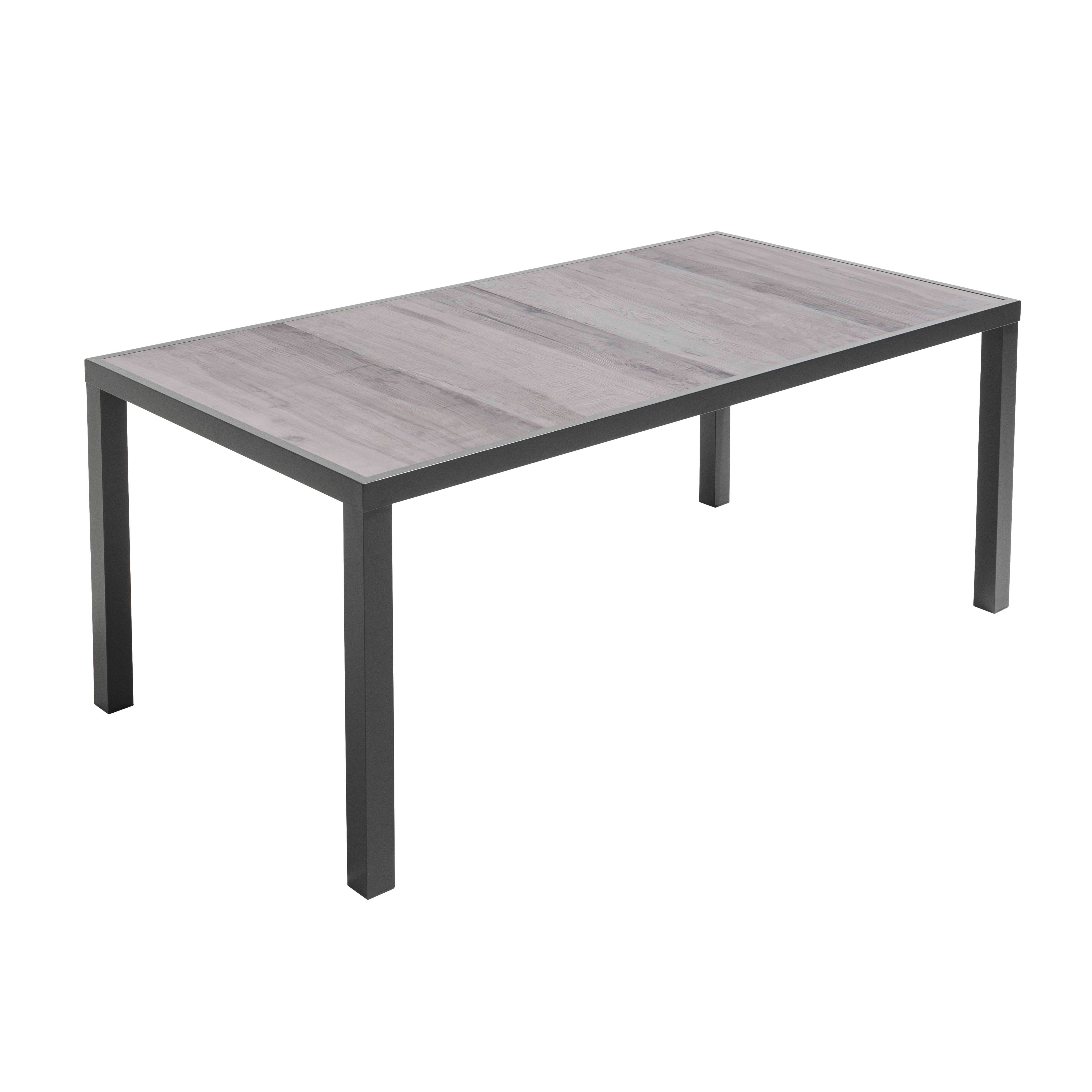 Oviala - Ensemble table de jardin et 8 fauteuils effet bois grisé Tivoli - Oviala - Imagen 3