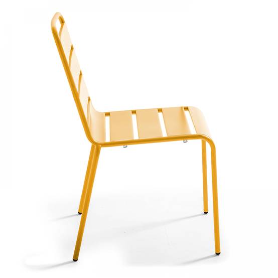 Oviala - Ensemble table de jardin carrée et 4 chaises jaune Palavas - Oviala - Image 6