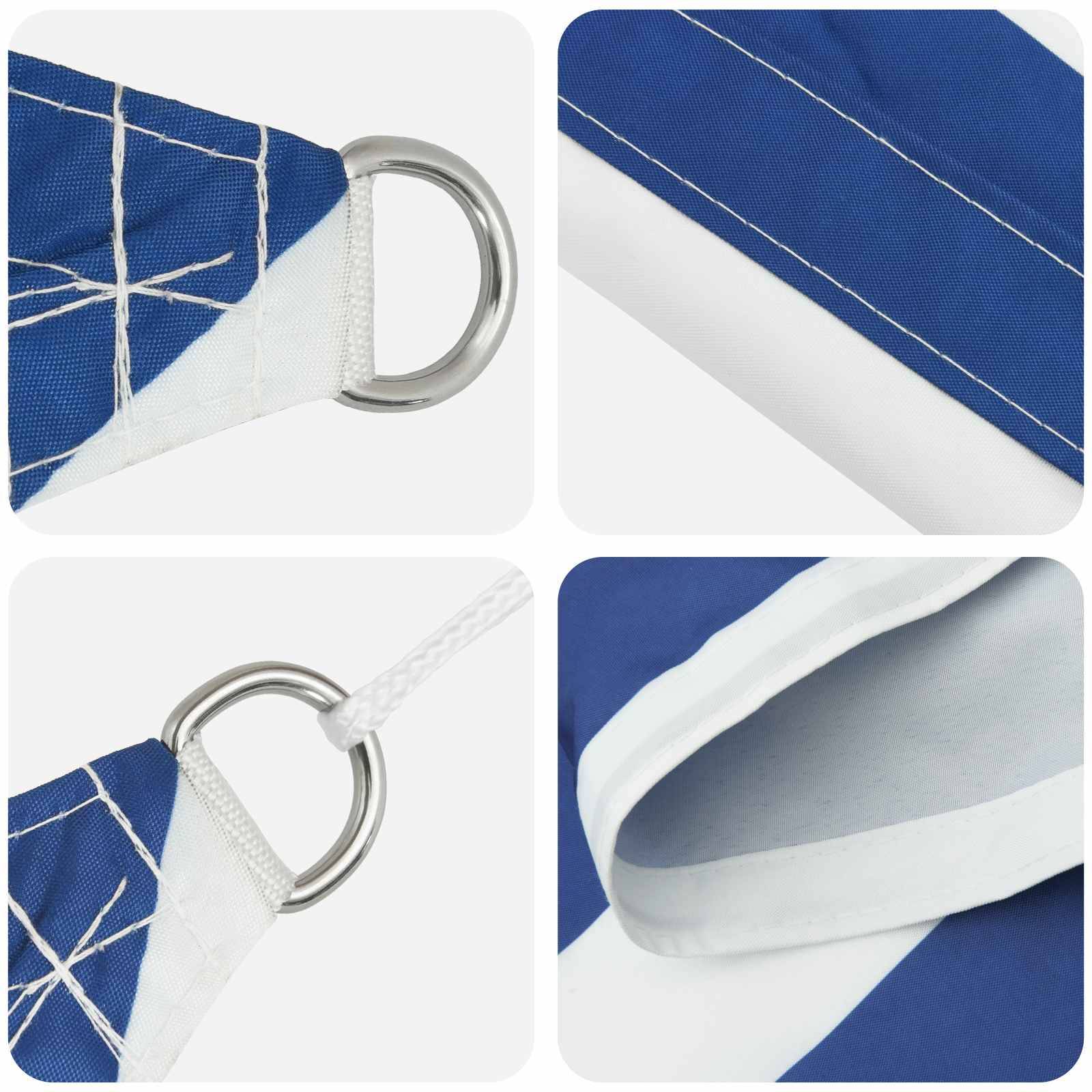 Voile d'ombrage polyester Oxford bleu et blanc 700 x 500 x 500 cm - PANGIVO - Image 3